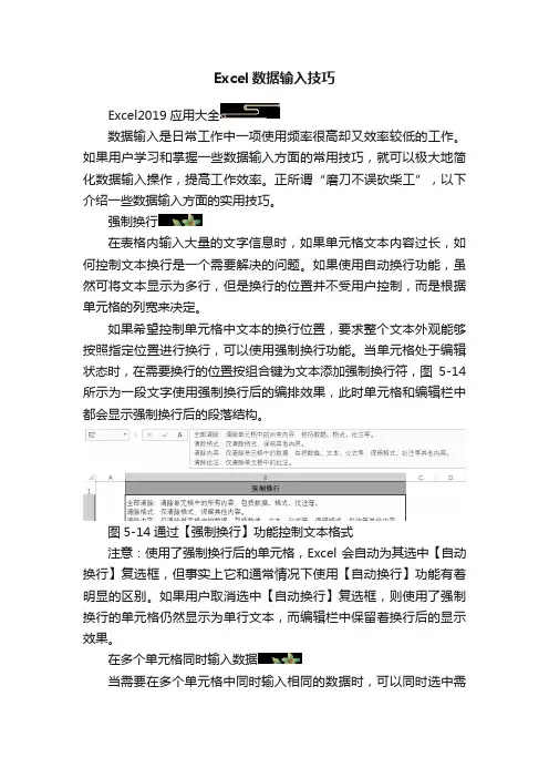 Excel数据输入技巧