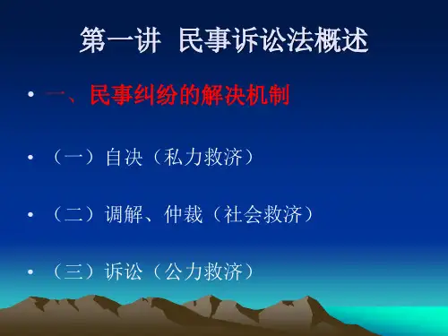 《民事诉讼法讲座》课件