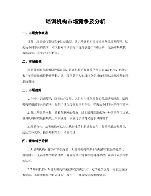 培训机构市场竞争及分析