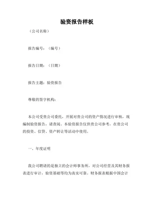 验资报告样板