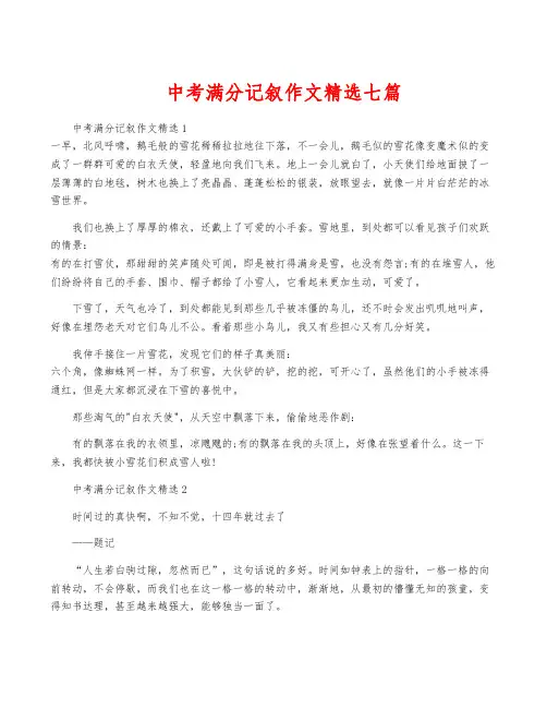 中考满分记叙作文精选七篇
