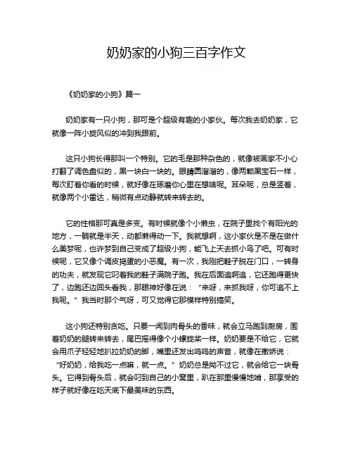 奶奶家的小狗三百字作文