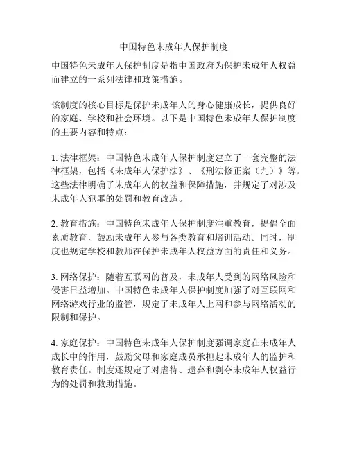 中国特色未成年人保护制度