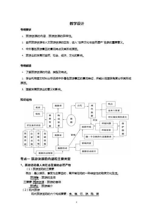 高中地理《旅游地理》优质课教案、教学设计