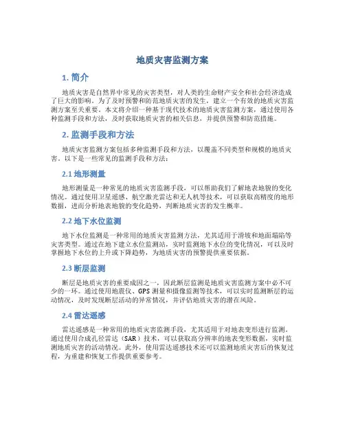 地质灾害监测方案