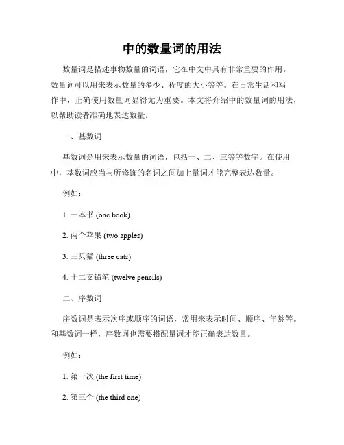 中的数量词的用法