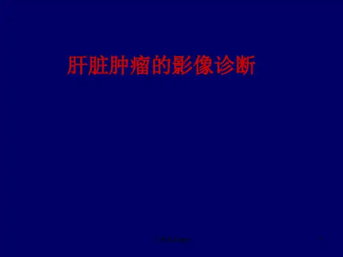 肝脏肿瘤的影像诊断及鉴别诊断(讲座)