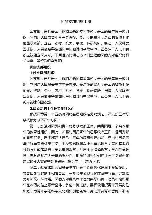 团的支部组织手册