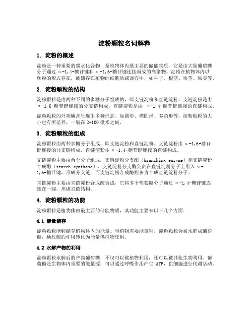 淀粉颗粒名词解释