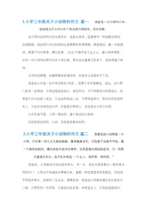 三年级小动物作文100字左右