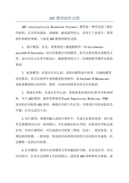 ABS模型制作过程