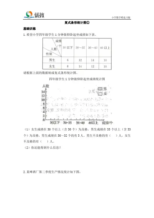 四年级数学下册人教版-《复式条形统计图①》黄冈小状元