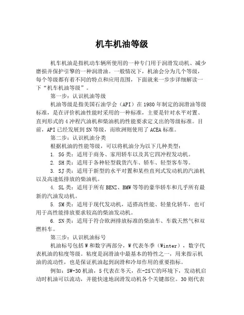 机车机油等级
