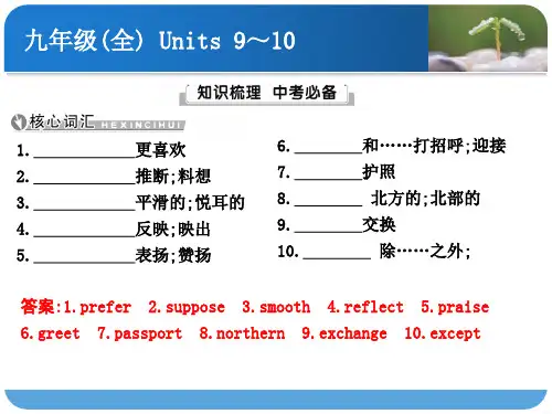 导与练中考总复习九年级英语人教版教材梳理课件与精炼Units-9～10