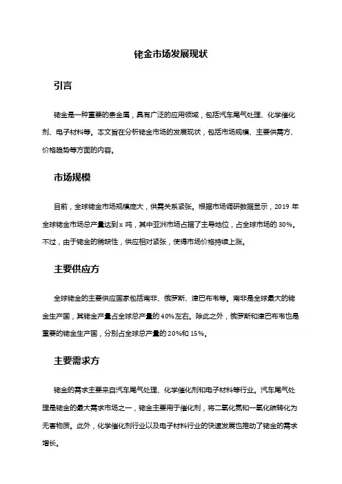 2024年铑金市场发展现状