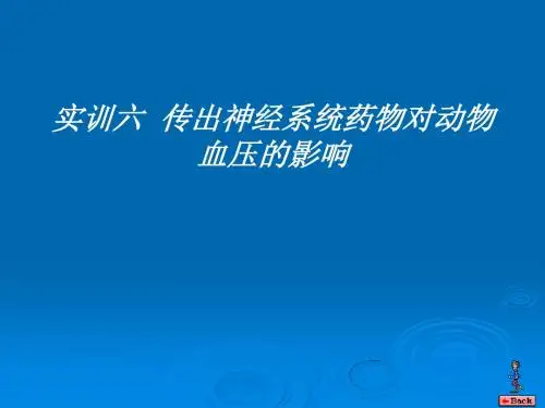 最新实训六传出神经药对动物血压的影响-药学医学精品资料