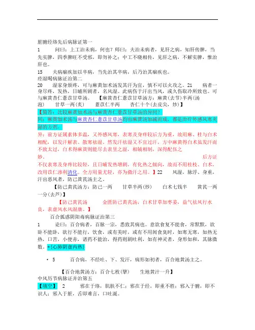 金匮要略考点重点
