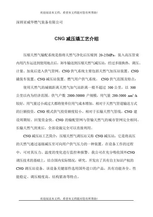 亚威华.CNG减压撬工艺介绍