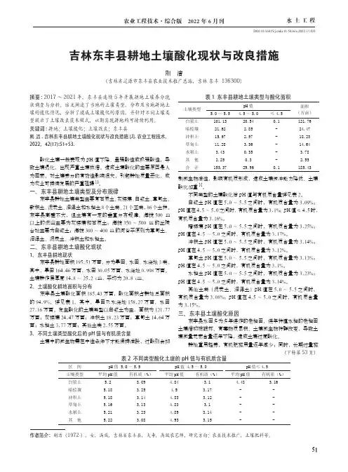吉林东丰县耕地土壤酸化现状与改良措施