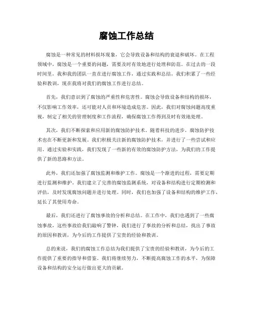 腐蚀工作总结