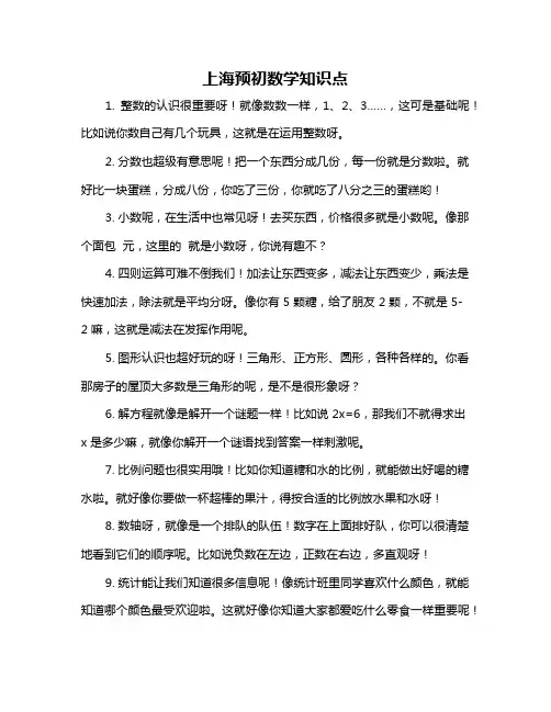 上海预初数学知识点
