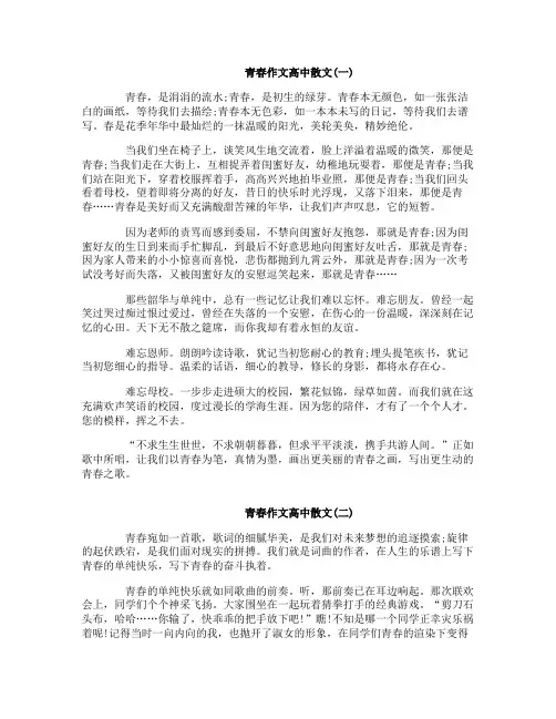 青春作文高中散文