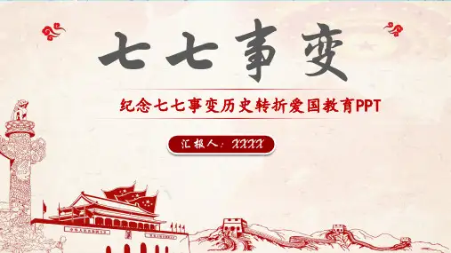 七七事变手抄报PPT