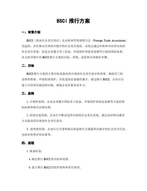 BSCI推行方案