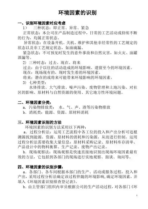 环境因素识别