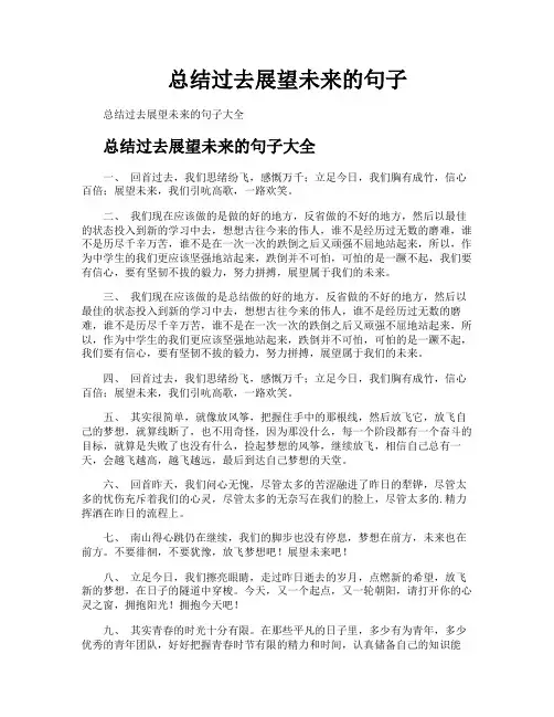 总结过去展望未来的句子