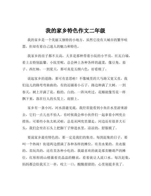 我的家乡特色作文二年级