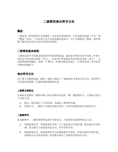 二极管的表示符号方向
