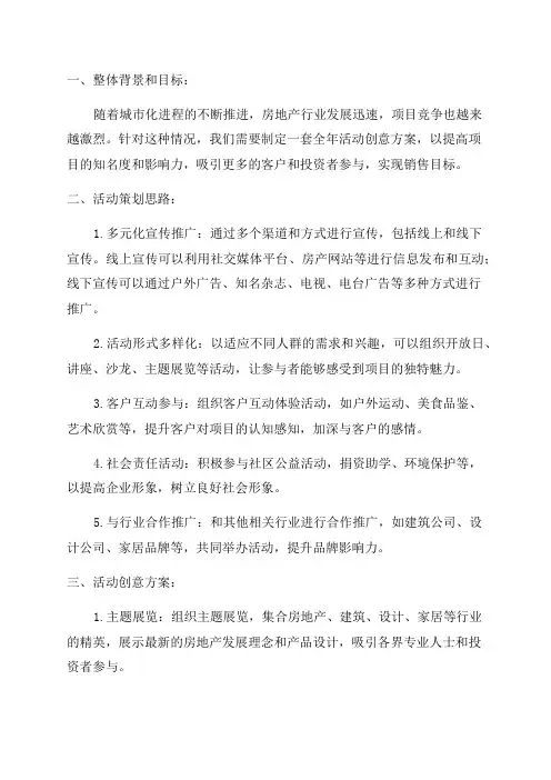 2024年房地产项目全年活动创意方案