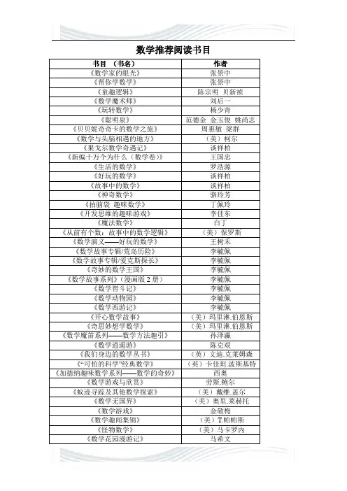 数学推荐阅读书目