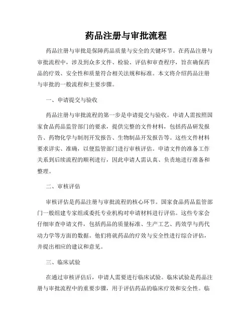 药品注册与审批流程
