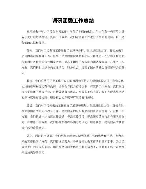 调研团委工作总结