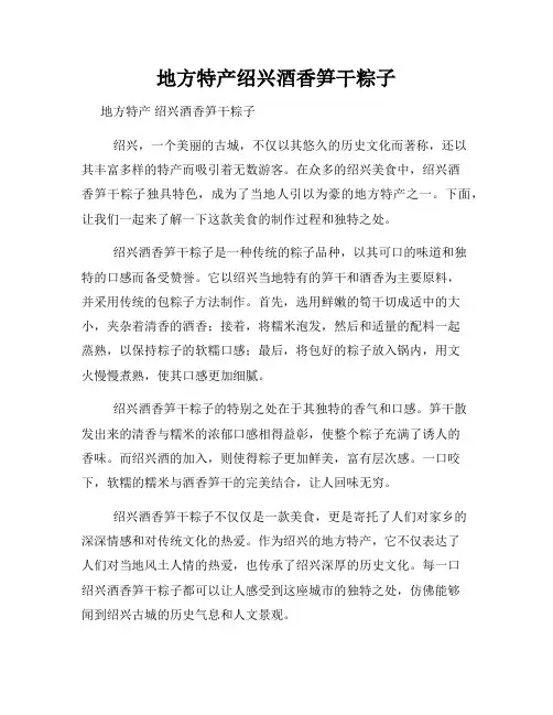 地方特产绍兴酒香笋干粽子