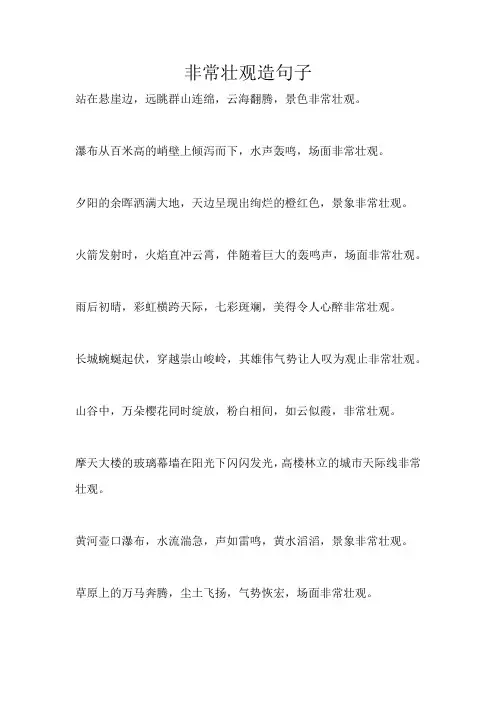 非常壮观造句子一年级简单