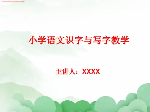 (小学)语文教师书写《小学识字与写字教学》教育教研讲座教学培训课件