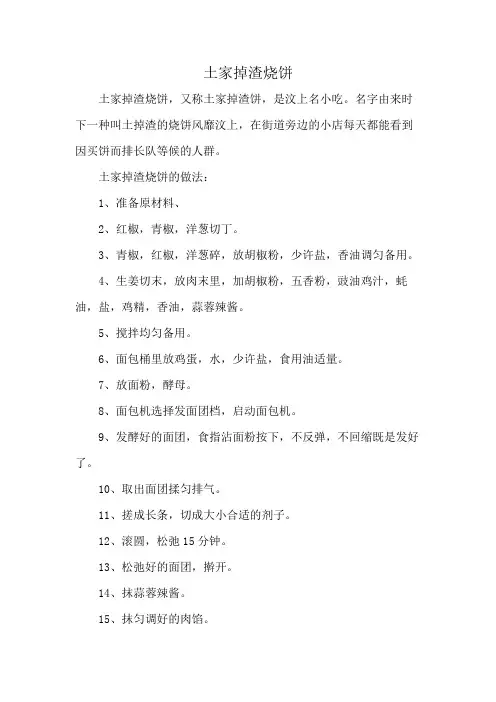 土家掉渣烧饼