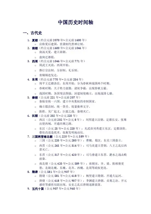 中国历史时间轴