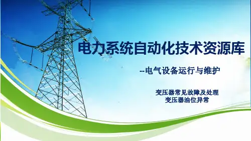变压器常见故障及处理：变压器油位异常..pptx