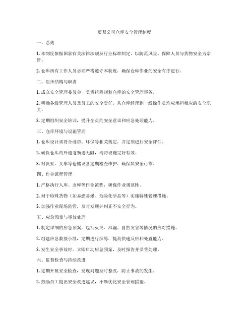 贸易公司仓库安全管理制度