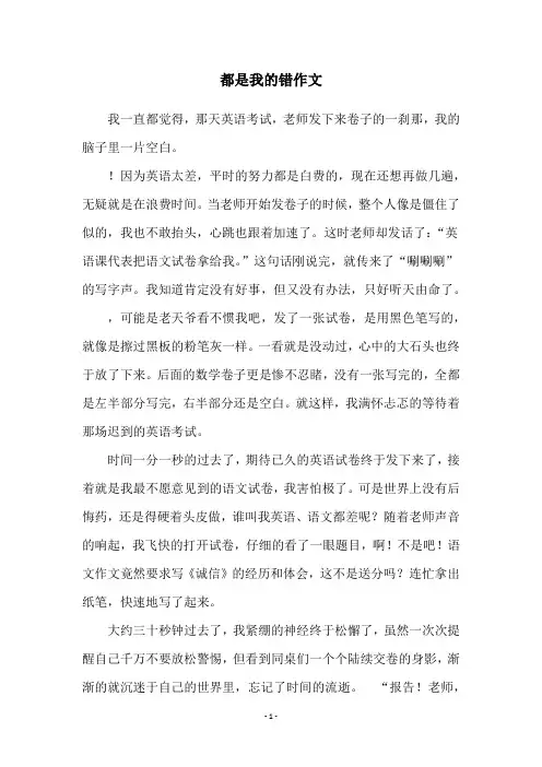 都是我的错作文