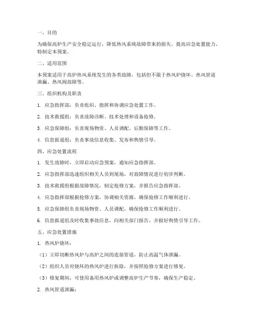 高炉热风应急预案