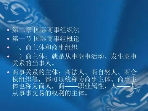 国际商法第二章 商事组织法