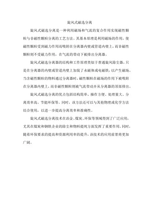 旋风式磁选分离