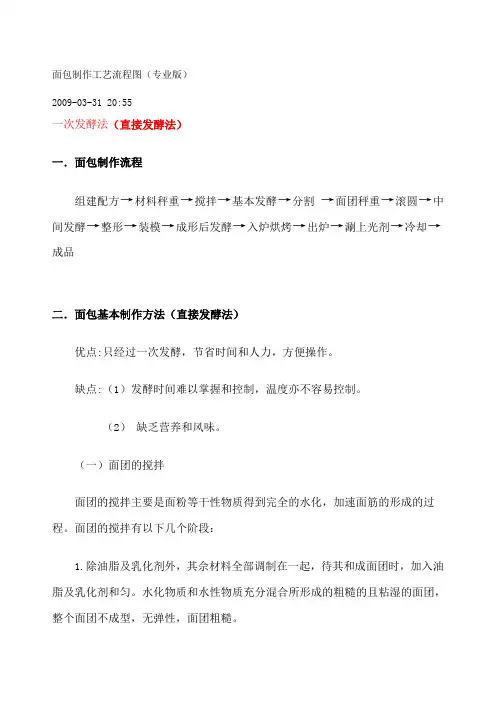 面包制作工艺流程图