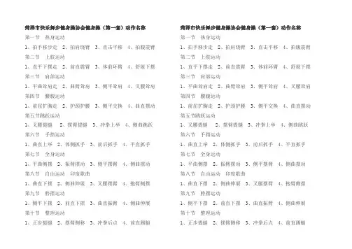 菏泽市快乐舞步健身操协会健身操(第一套)动作名称