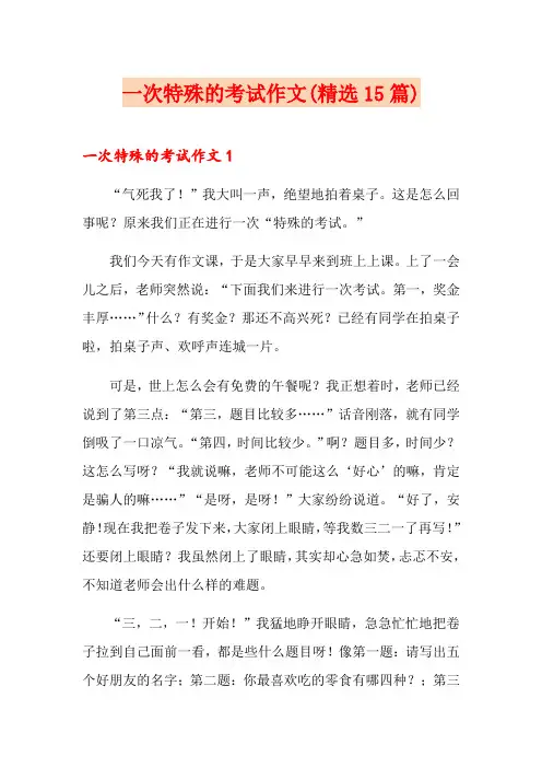 一次特殊的考试作文(精选15篇)
